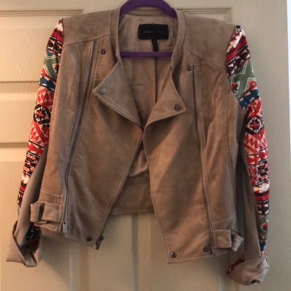 BCBG Suede Asymmetrical Leather Jacket - Picture 2 of 4